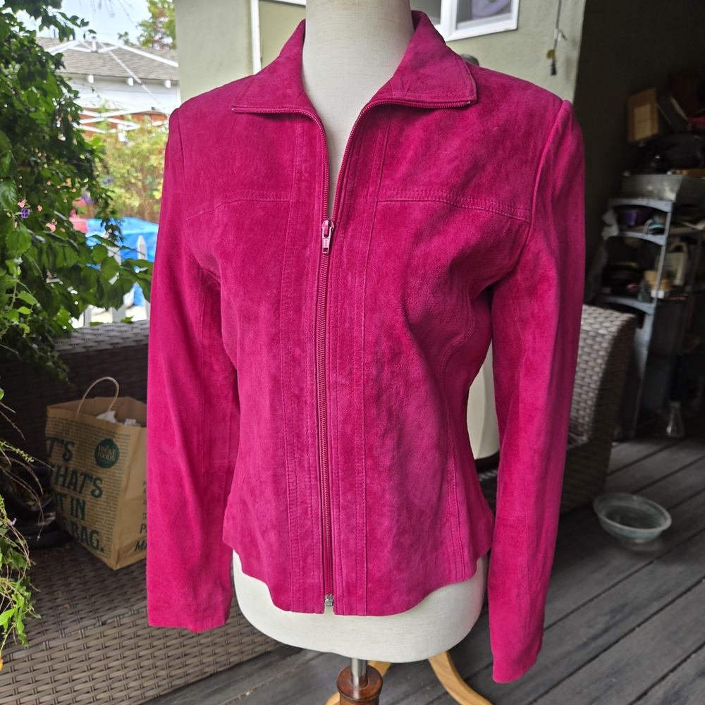 Yvonne & Marie Fuchsia Suede Leather Jacket (Size 2)